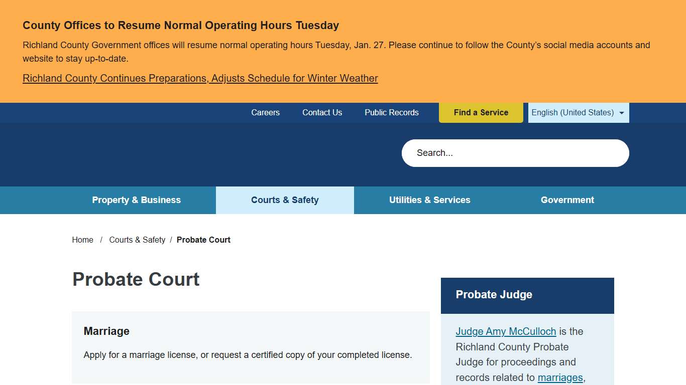 Probate Court Richland County SC